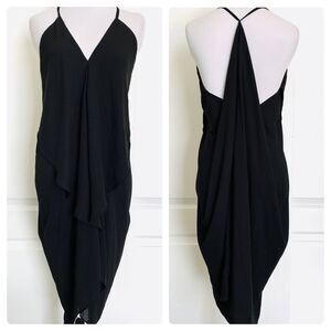 ANGL Los Angeles Boutique Draped Little Black Dress LBD Summer Sexy Flowy S